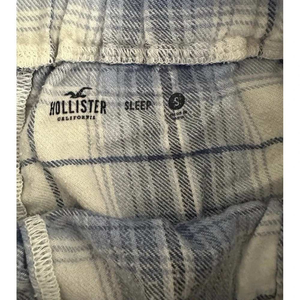Hollister Pajama Set Womens Small Blue Plaid Sleepwear Shorts Lounge Soft Skater